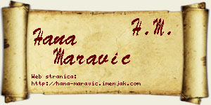 Hana Maravić vizit kartica